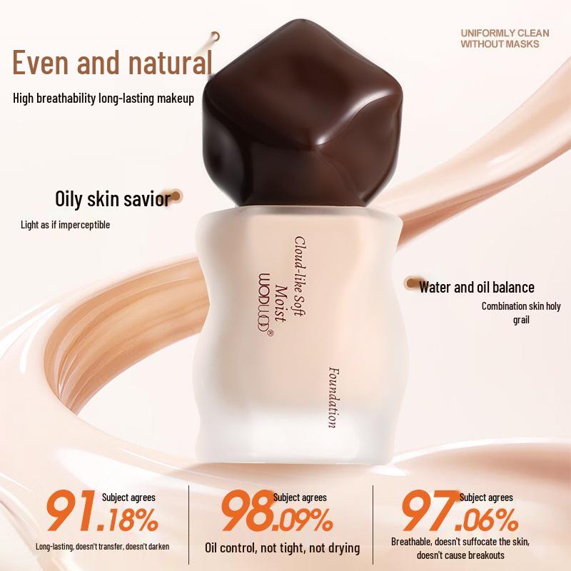WODWOD Cloud-Soft Hydrating Foundation: Long-Lasting, Waterproof, Sweatproof, Creamy Concealer.