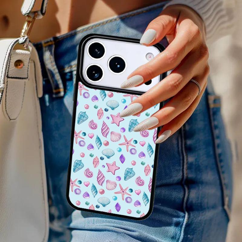 Seabed Shell Pattern Phone Case For iPhone 17 Air 14 15 13 12 Max Cover For Apple 16e 11 Pro Max Plus Coque