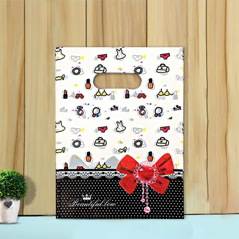 Various Styles Colorful Printed Pattern Accessory Bags Cute Cartoon Plastic Bag T-shirt Socks Facial Mask Cosmetics Magazine Packaging Sack Handbag