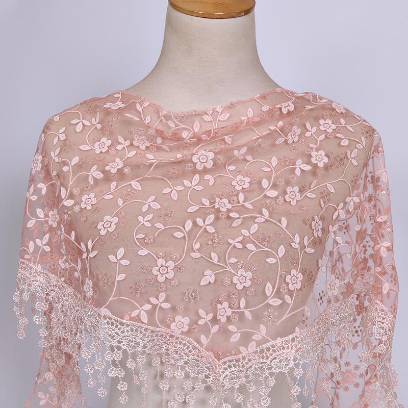 Sciarpa a scialle triangolare con stampa floreale, moda donna per primavera e autunno