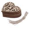 10x Wooden Discs Gift Tags Decorative Hangers - Heart