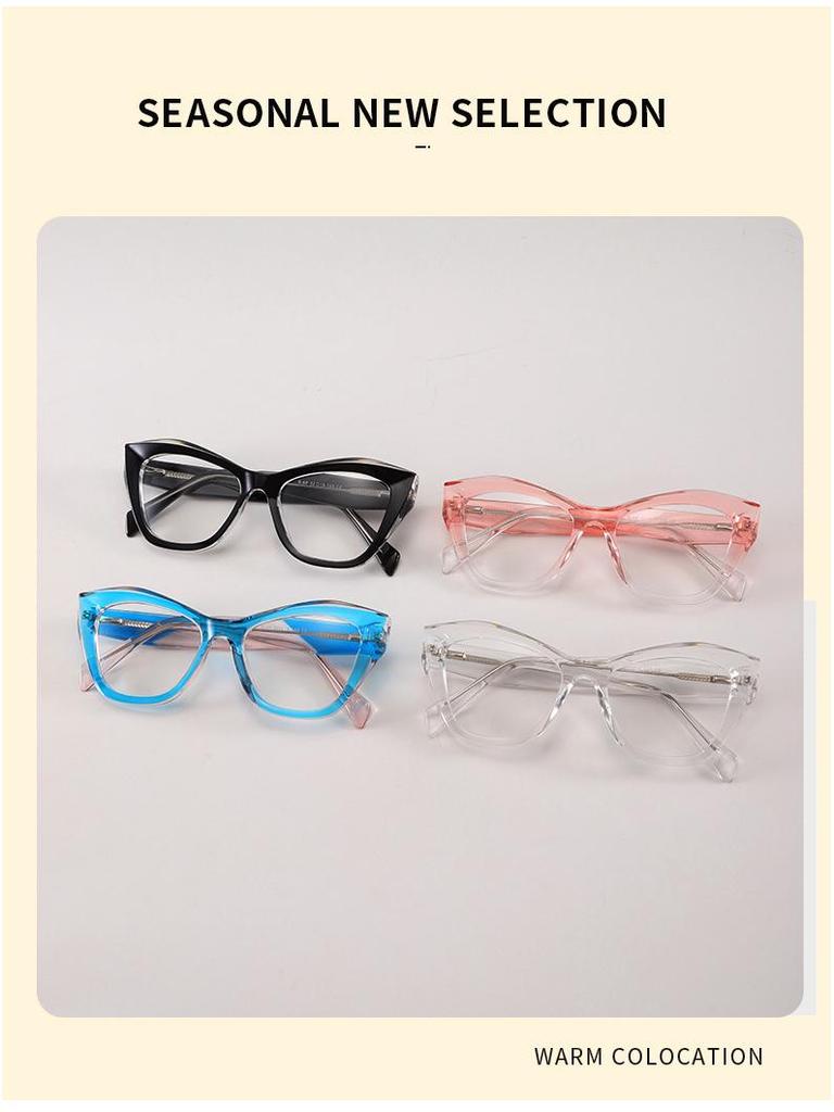 Cat-eye Blue Light Blocking Reading Glasses with Large Irregular Frame