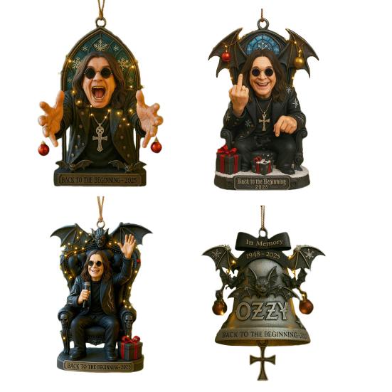 Rock Singer Decoration 2D Acrylic Hanging Ornament Cartoon Dark Style Rock Star Decoration for Christmas Tree Car Door Window Wall
