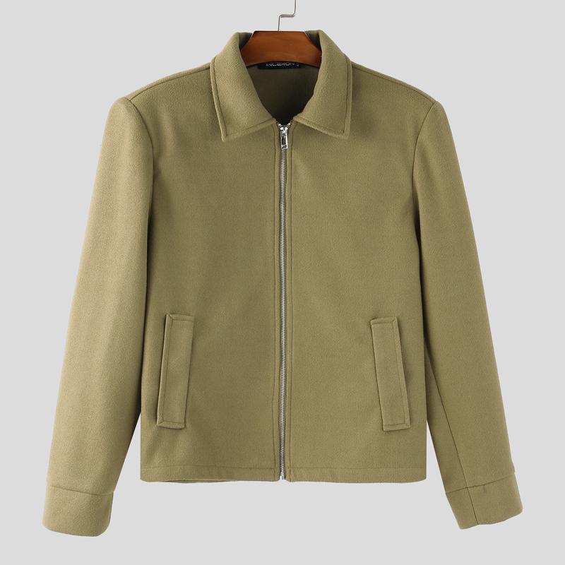 INCERUN Mens Spring Long Sleeve Zipper Casual Thin Coats Tops