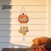 Entryway Wall Accent Hello Fall Wooden Door Hanger Pumpkin Maple Leaf Hanging Sign Autumn Harvest Front Decor for Thanksgiving Farmhouse Home