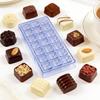 Wave Shape Plastic Chocolate Mold - 21 Cavity Clear Candy Mould for DIY Chocolate, Jelly, Bath Bombs & Valentine's Day Gifts