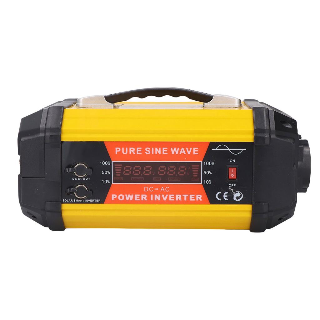 1000W Pure Sine Wave Power Inverter Car Inverter Solar Inverter with LCD Display 2 Outlets 2 USB 2 F