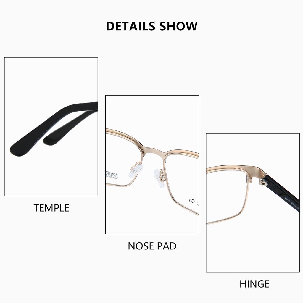 ZENOTTIC Square Prescription Glasses Men Optical  Myopia Progressive Eyeglasses Half Frame Anti Blue Light Photochromic Eyewear