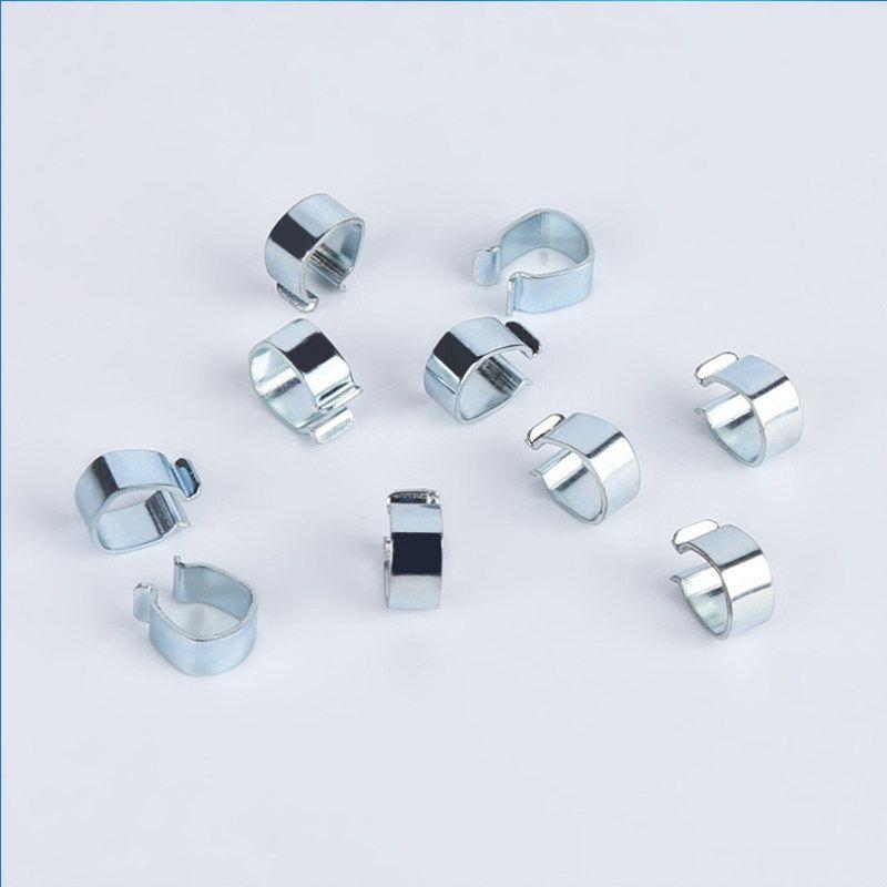 Car Wash Shop Foot Pad Cleaning Clip Car Foot Pad Cleaning Clip Accessories Positioning Clip Electroplating Iron Clip Leaf Spring Light gray