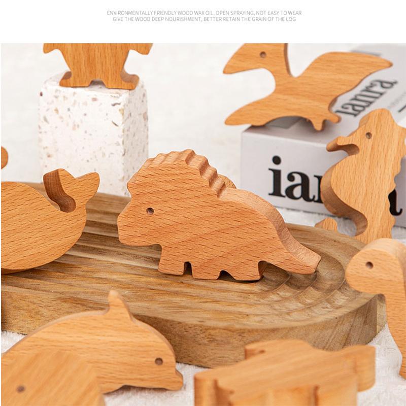 Cabinet Door Handle Children's Room Creative Cute Dinosaur Unique Wooden Animal Drawer Knobs Bedroom Decorative Drawer