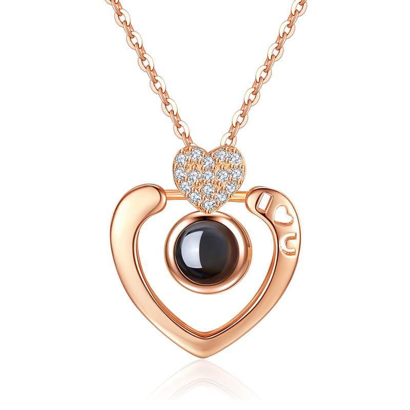 Colier cu Proiecție Pandantiv pentru Femei Trendy Versatil Colier Te Iubesc Colier în 100 de Limbi