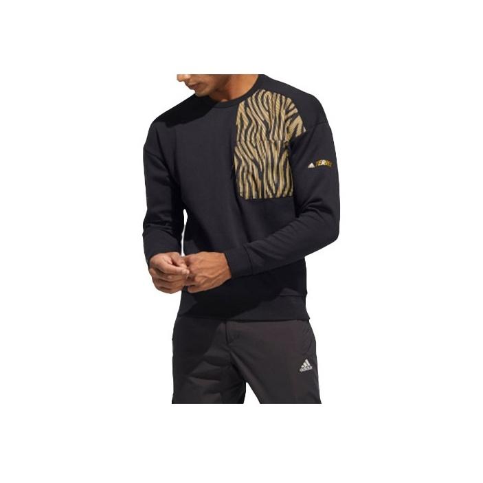 Adidas Spring Festival Themed Print Sports Pullover Sweatshirt Men Tops Black HE7322