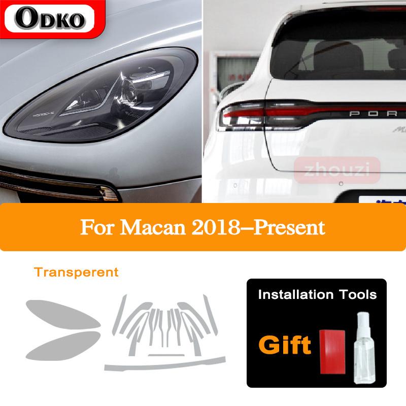 Per Porsche Macan 2018 Faro Auto Tinta Nero Pellicola Protettiva Vinile Fanale Posteriore Trasparente TPU Adesivo Accessori