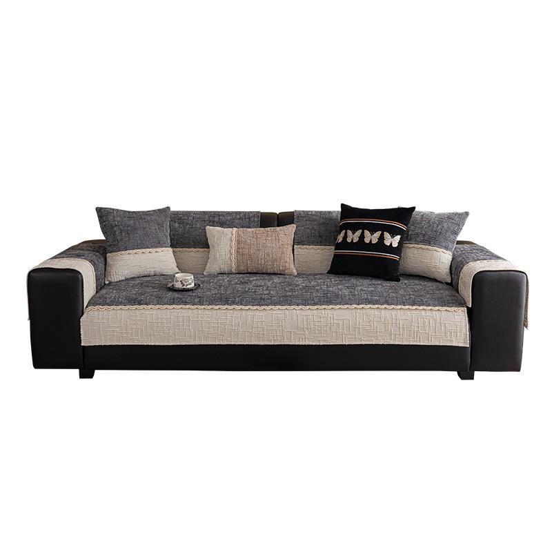 Four Seasons Universal Chenier Sofa Cushion Living Room Simple Cream Wind Waffle Sofa Cover Non-Slip Sofa Cover