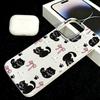 Black Cat Bow Ins Style Silicone Case For Iphone 14 13 12 17 16 Plus 15 11 Pro Max Trendy Aesthetic Back Cover
