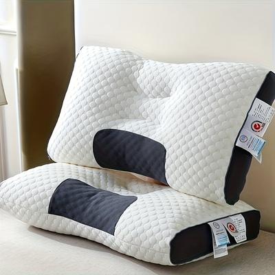 Ergonomic Corrective Neck Support Pillow with Removable Cover - Soft Knit All-season Comfort for Side and Back Sleepers