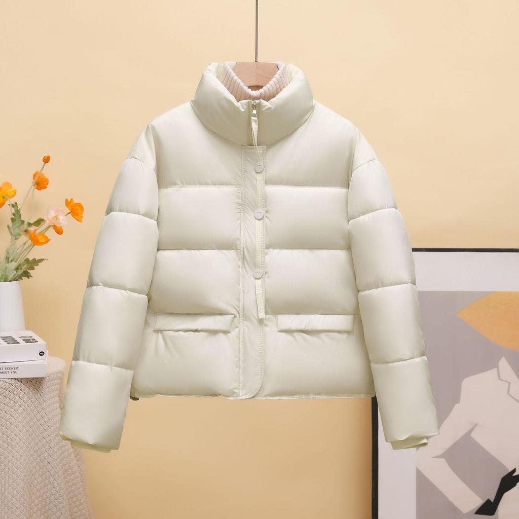 New fashion short small padded jacket thickened stand-up collar loose small fashion simple bread jacket