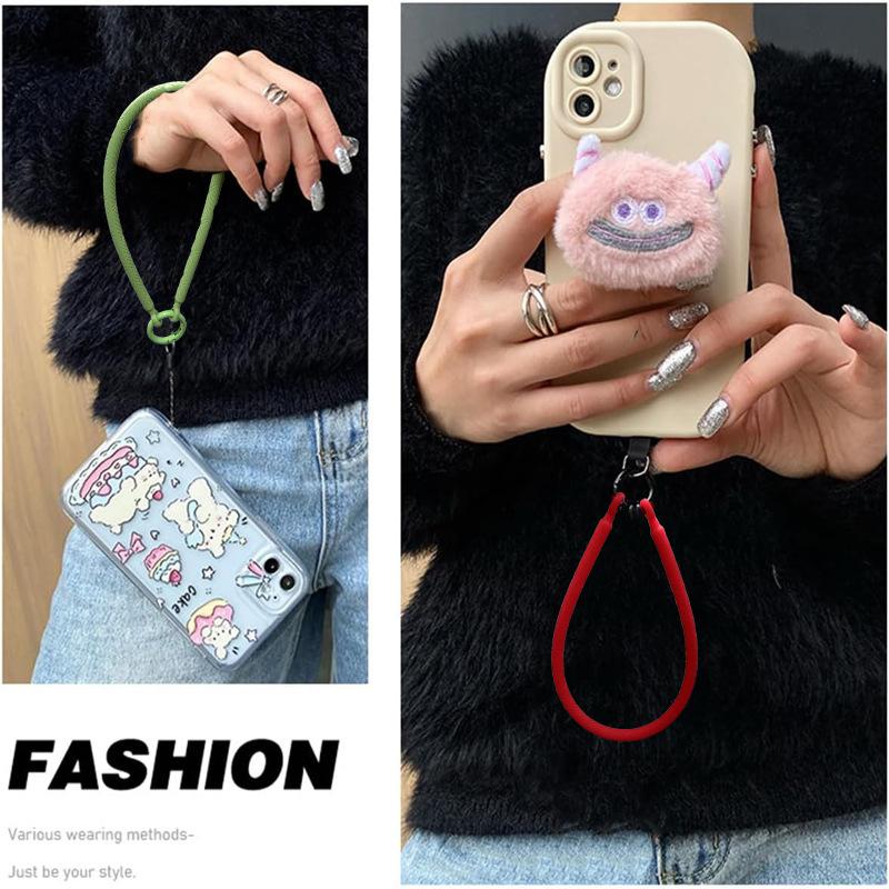 14pcs Colorful Stretchy Phone Lanyard Soft Silicone Wrist Strap Anti-Lost Hand Rope for Men Women