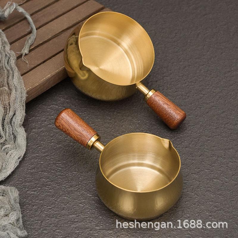 Sauskål i 304 rustfritt stål Vestlig sauskål Biffdressingkopp Trehåndtak Tomatsalatdippfat