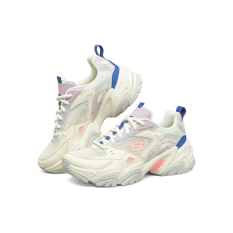Skechers Stamina V2 Rainbow Beast Pelle Sintetica Moda Comode Resistenti Scarpe da Ginnastica Basse Stile Papà Donna Sneaker Naturale 896004-NTMT