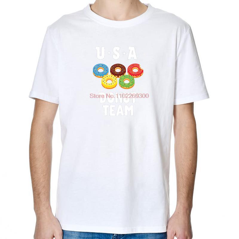 Usa Donut Team Fashion Funny Printed TShirt Summer Tops TShirt New Arrival Goods Short Sleeve TShirt Cotton Mens TShirts