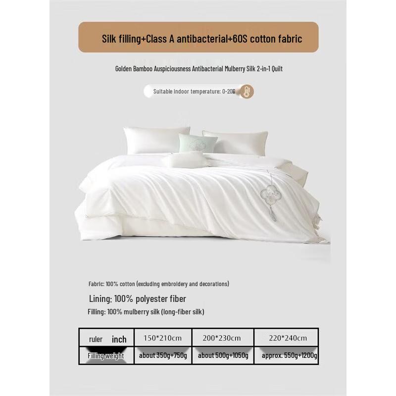 Mercury Home Textiles 100% Mulberry Silk All-Season Quilt