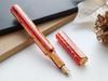 WANCHER Fountain Pen Kaleido Queen Fountain Pen Sunset Gold Trim KALEIDO QUEEN Octagonal Pillar Art Collection Fountain Fine [Wancher Pen] (F Nib)