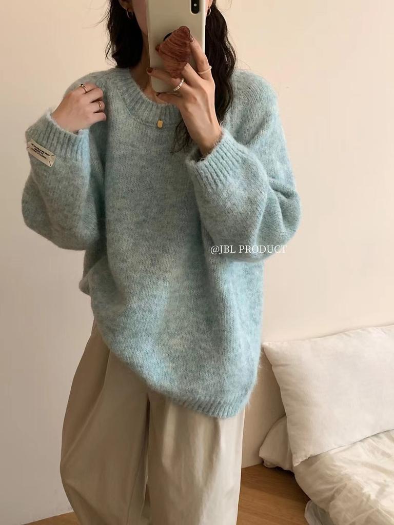 Soft waxy lazy wind sweater women's clothing 1011 autumn and winter new high-end super good-looking loose knitted sweater top