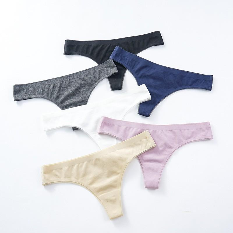 Lot de 5 Culottes Sans Marques pour Femmes Culottes en Coton Rehausse-Fesses pour Femmes Tanga Taille Basse pour Femmes