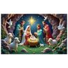 Christmas Decor Lightweight Nativity Scene Banner Religious Decor Decorative Design Holiday Banner For Indoor Display Event