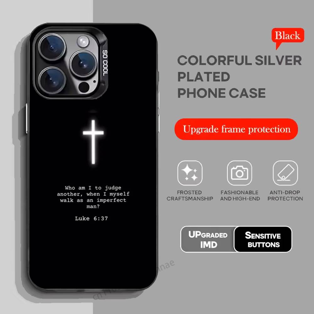 Bible Jesus Christian Cross Phone Case for iPhone 15 16 Pro Max  Air SE 11 13 Pro 14 Plus 12 11Pro 15Pro Max 16e Cover