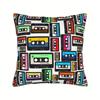Retro Cassette Tape Pillow Cover, Colorful Music Mix Design Cushion Case For Living Room Bedroom Home Decor Gift