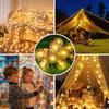 Solar Crystal Ball String Lights with 20–100 LEDs – Waterproof Outdoor Fairy Lights with 8 Modes for Garden Christmas Decoration