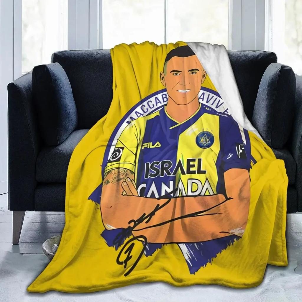 Maccabi Tel Aviv All Season Fleece Blanket Throw Ultra Soft Flannel Blanket Digital Printed Premium Fluffy Microfiber Fleece