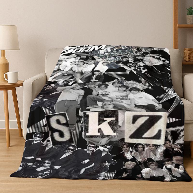 HD Stray Kids Kpop Ultra Soft Flannel Throw Blanket, Warm Cozy Blanket for Couch Sofa Bed Bedroom Living Room Travel Gift