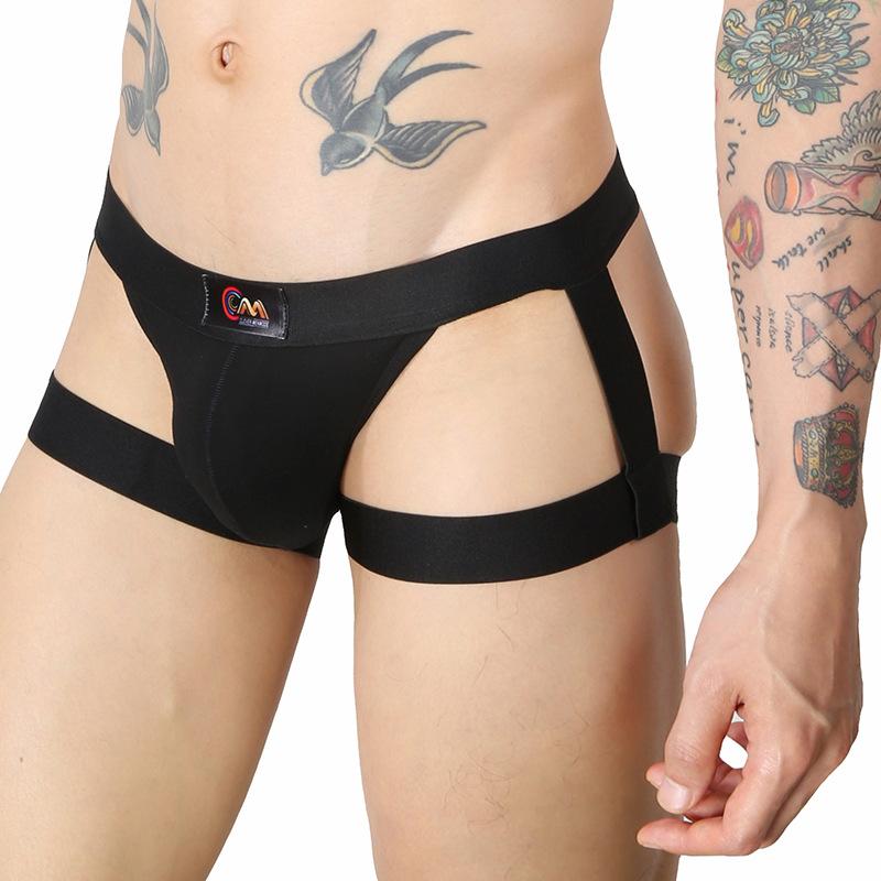 Underwear Men Sexy Harness Straps Leg Belt Briefs Long Socks Bondage Lingerie Elastic Erotic