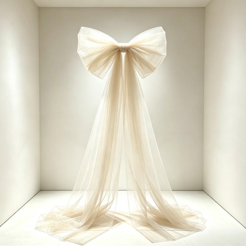 Elegant Modern Wedding Decor Mesh Bow Luxurious Red Celebration Ornament Birthday Party