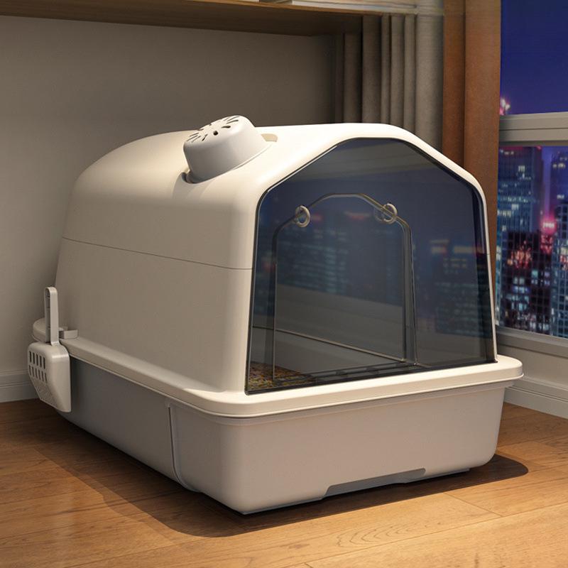 Extra Large Odor-Proof Enclosed Cat Litter Box with Deodorizing and Splash Protection