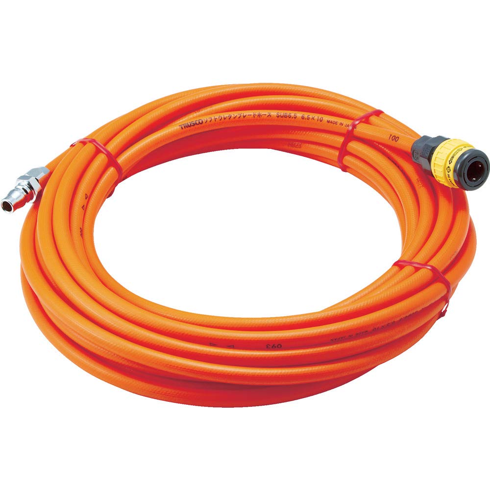 

TRUSCO Soft Urethane Braided x 10 with Hose, 6.5 mm, Coupling, SUB6.55A помаранчевий