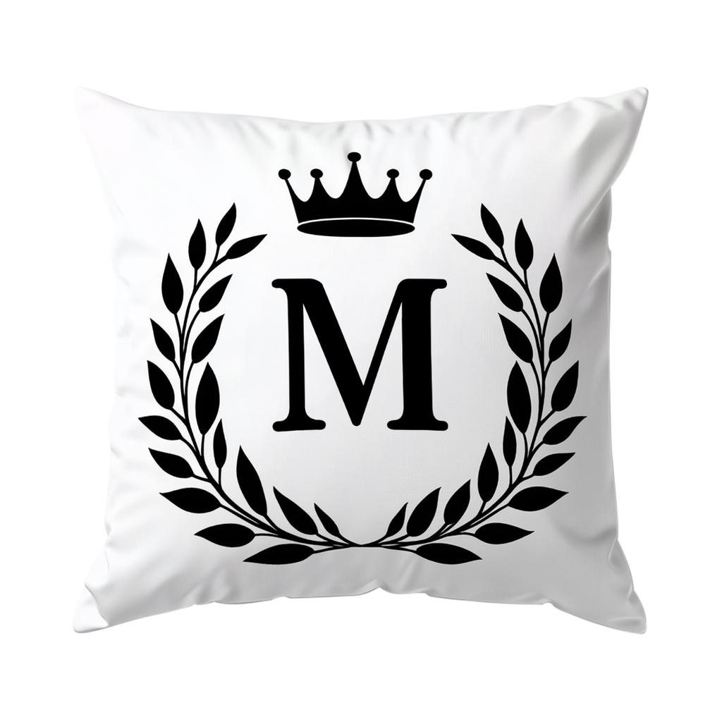 A-Z Crown Letters Decorative Cushions Pillowcase Polyester Cushion Cover Throw Pillow Sofa Decoration Pillowcover Home Decor