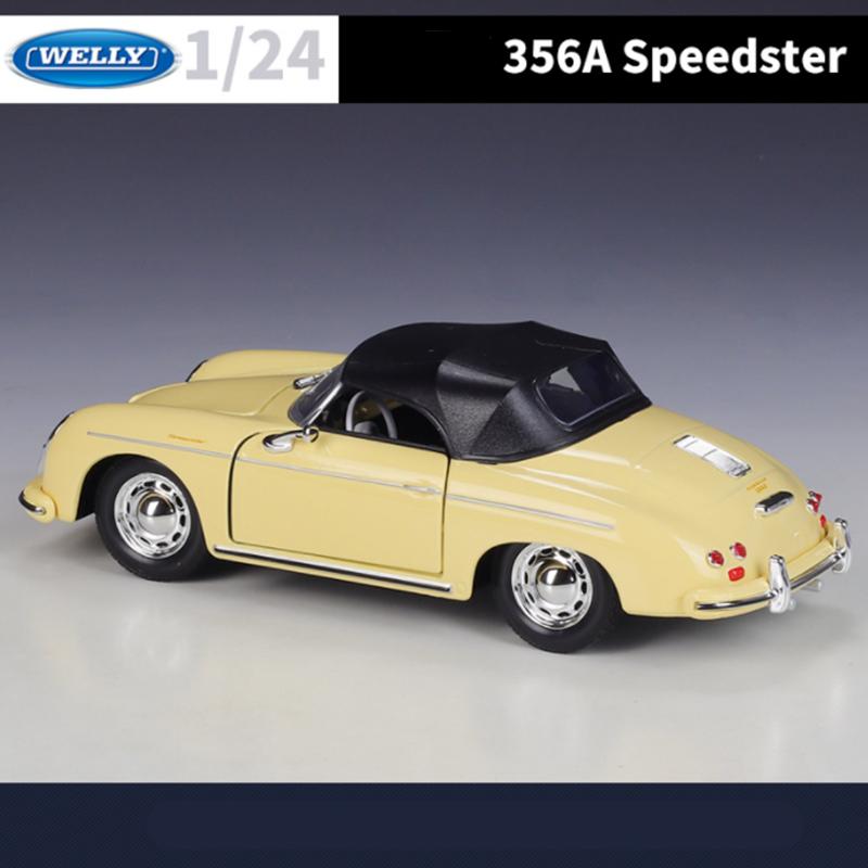 Welly 1/24 Porsche 356A Speedster 1600 Super Alloy Sports Car Model Diecast Metal Racing Car Model Simulation Childrens Toy Gift