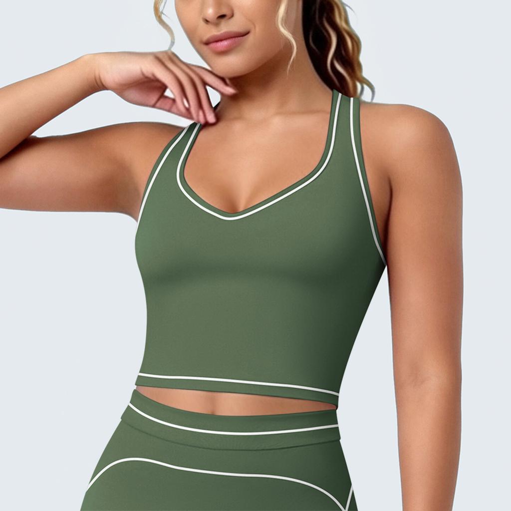 New contrasting color tight high elastic breathable yoga suit six-piece sports running fitness yoga suit women