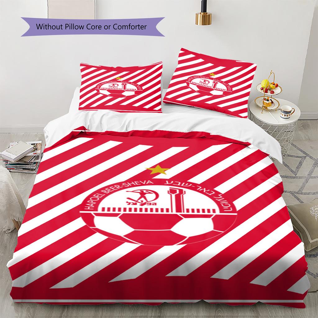 Hapoel Jerusalem Pattern Bedding Set Quilt Cover Pillowcase Home Decor Gift (1 * duvet cover + 2 * pillowcase, without core)