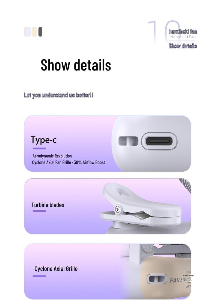 26-Year Handheld Portable Fan: Clip-On, Folding, Digital Display, Outdoor Cooling