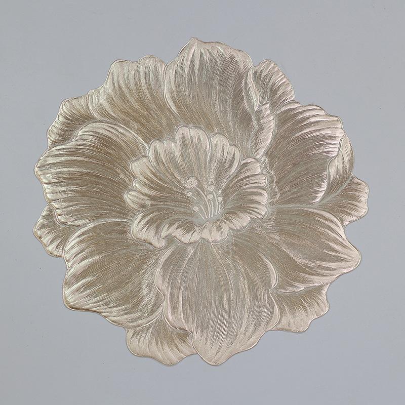 Lotus-Shaped Heat-Resistant and Washable Placemat Insulation PVC Place Mats Coasters Hotel Oil Proof Table Mats for Dining Table