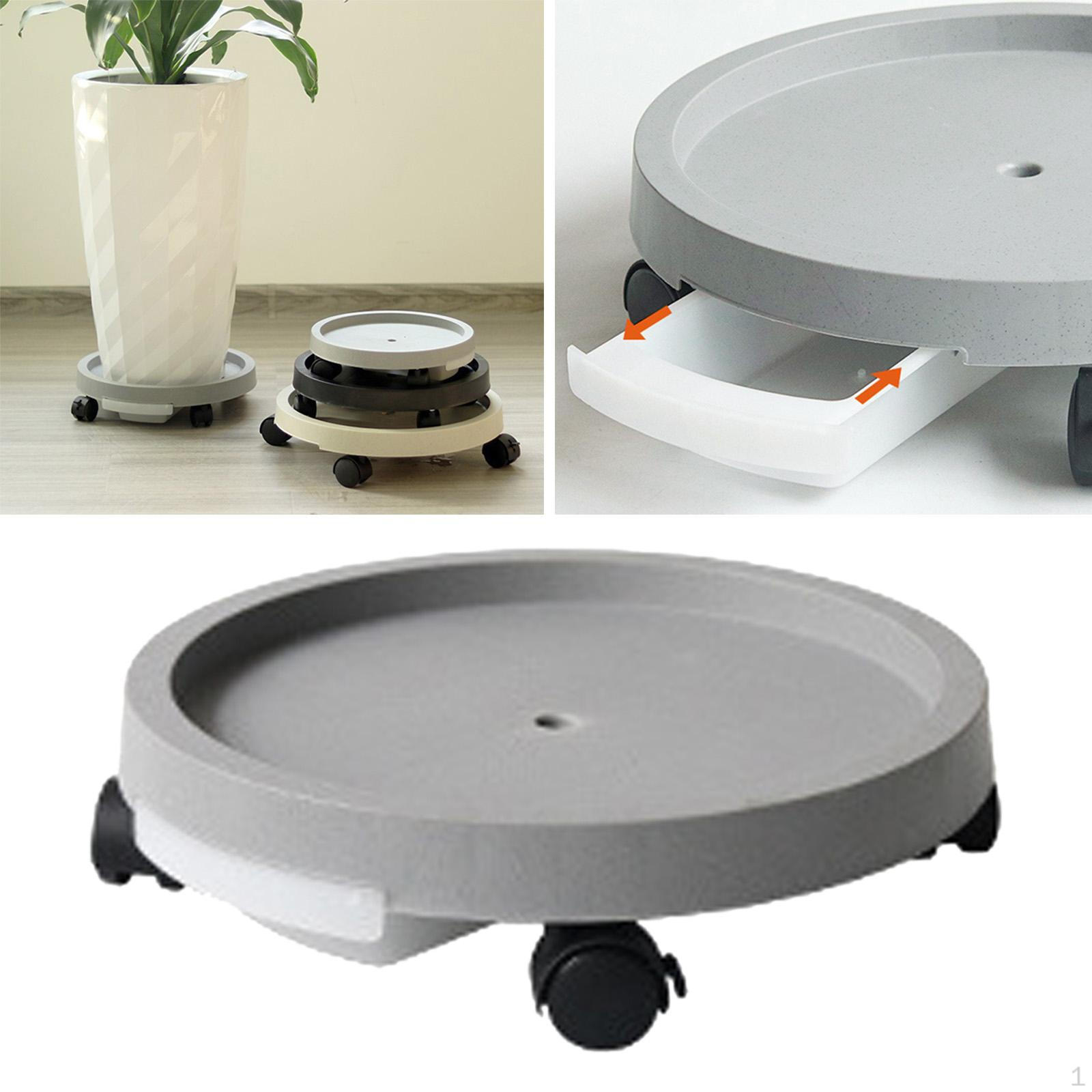 

Movable Flower Pots Tray with Universal Wheels Planter Caddy Round High Bearing Storage