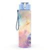 1PC Soft Pastel Cloud Swirl Abstract Gradient Art 750ml Color Plastic Sports Water Bottle Leakproof Flip Straw Lid Suitable for Sports Office Home Use