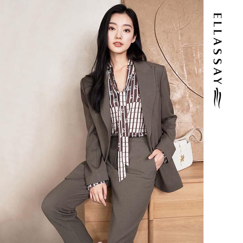 ELLASSAY Women s Padded Shoulder Business Blazer S