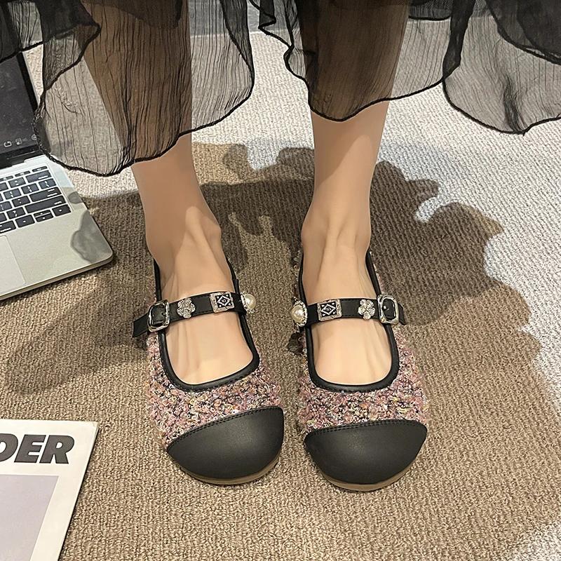 Fashion High Quality Round Toe Shoes for Women Women Dress Low-heeled Roman Casual Mary Jane Shoes Buckle Women's Pumps Zapatos De Mujer