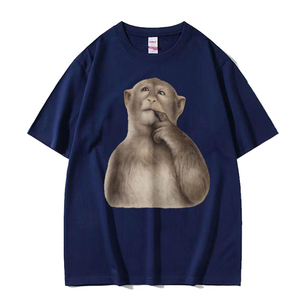 Funny Monkey Unhinged Reaction Stupid Meme Tshirt Men Women Fashion Humor Short Sleeve T Shirts Summer ONeck Oversized T Shirt
